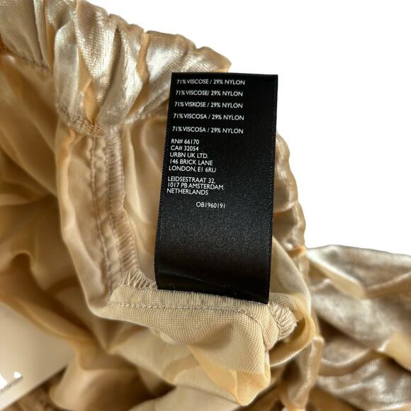 Urban Renewal Parties Remnants Neutral Gold Velvet Burnout Pull On Pants Medium - Picture 5 of 9